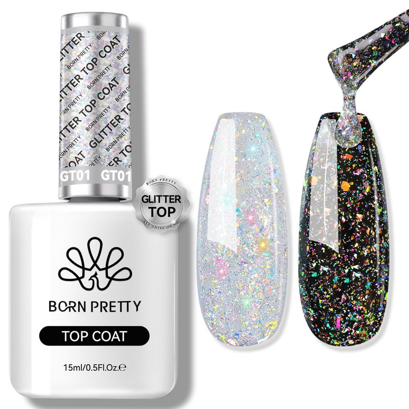 Sigillante per unghie Opal Diamond, Nail Art senza lavaggio, Colla riflettente per disco, Sigillante flash oro e argento_voghion.com