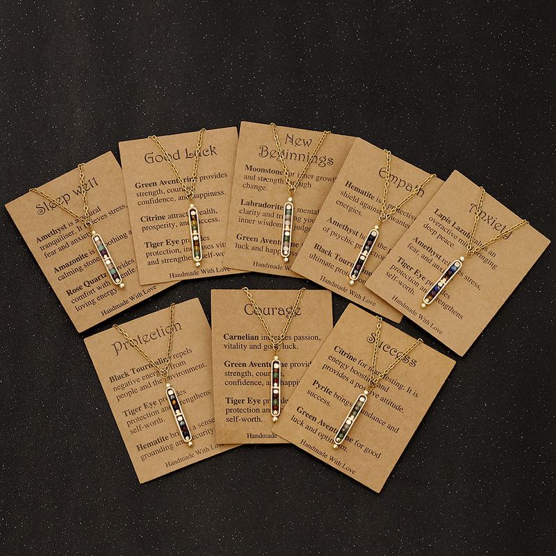 Nuova collana con perline di Stoe, stile leggero, lapislazzuli, ametista, acciaio inossidabile, clavicola, Chai per_voghion.com