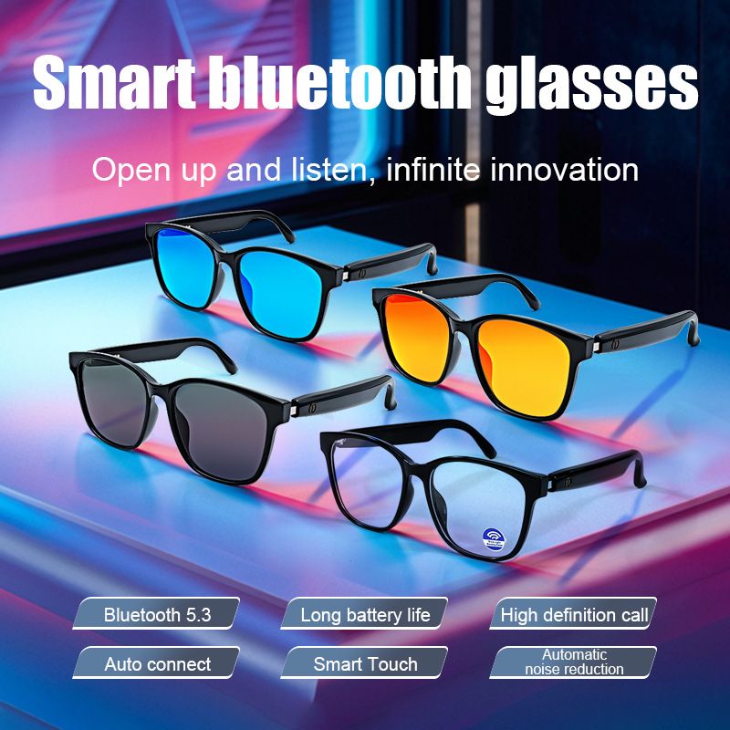 Chytré brýle Bluetooth brýle Sluneční brýle Poslech hudby Navigace, UV ochrana Výměna polarizační čočky UV400_voghion.com