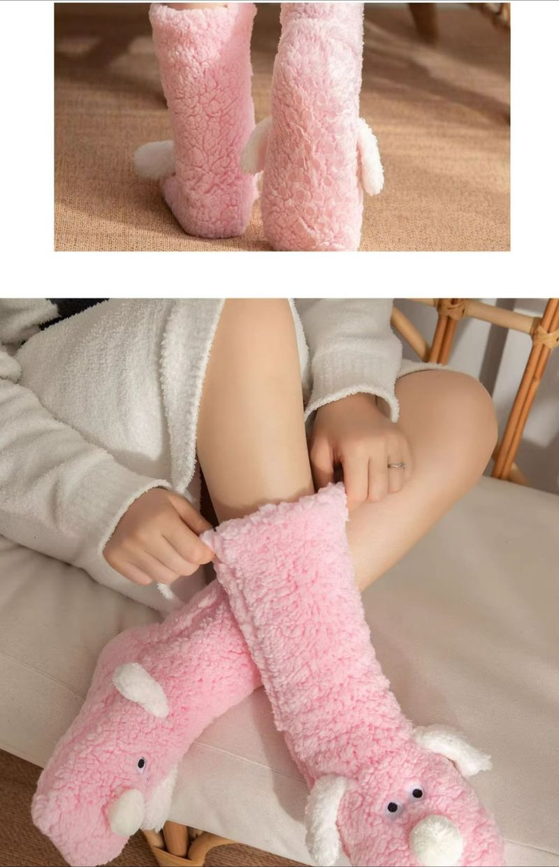 Ladies Winter Warm Plush Socks Thickened Coral Plush Socks Plush Socks Sleeping Home Floor Socks_voghion.com