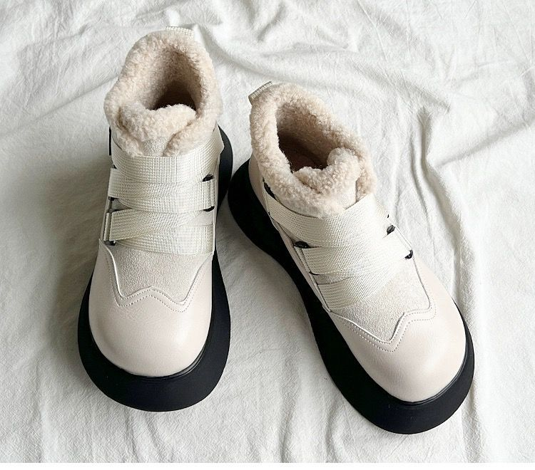 2023 Thick soled elevation matching color warm snow boots and thick female Martin boots non-slip ankle boots Platform snow boots_voghion.com