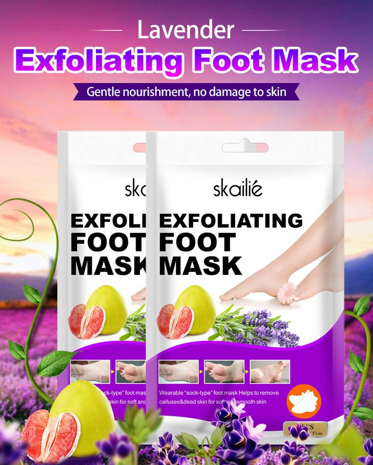 Patch exfoliant pour les pieds à la lavande, avec exfoliation douce des callosités, soin des pieds, masque pour les pieds_voghion.com