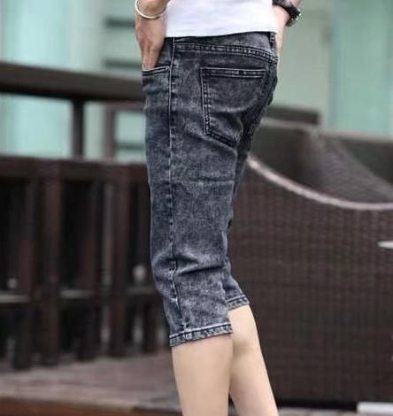 Herrenbekleidung Denim Shorts Herren Cropped Hose 2022 Frühjahr und Sommer Neuer Stil Trend Hochelastische dünne gerade mittellange Hose Großhandel_voghion.com