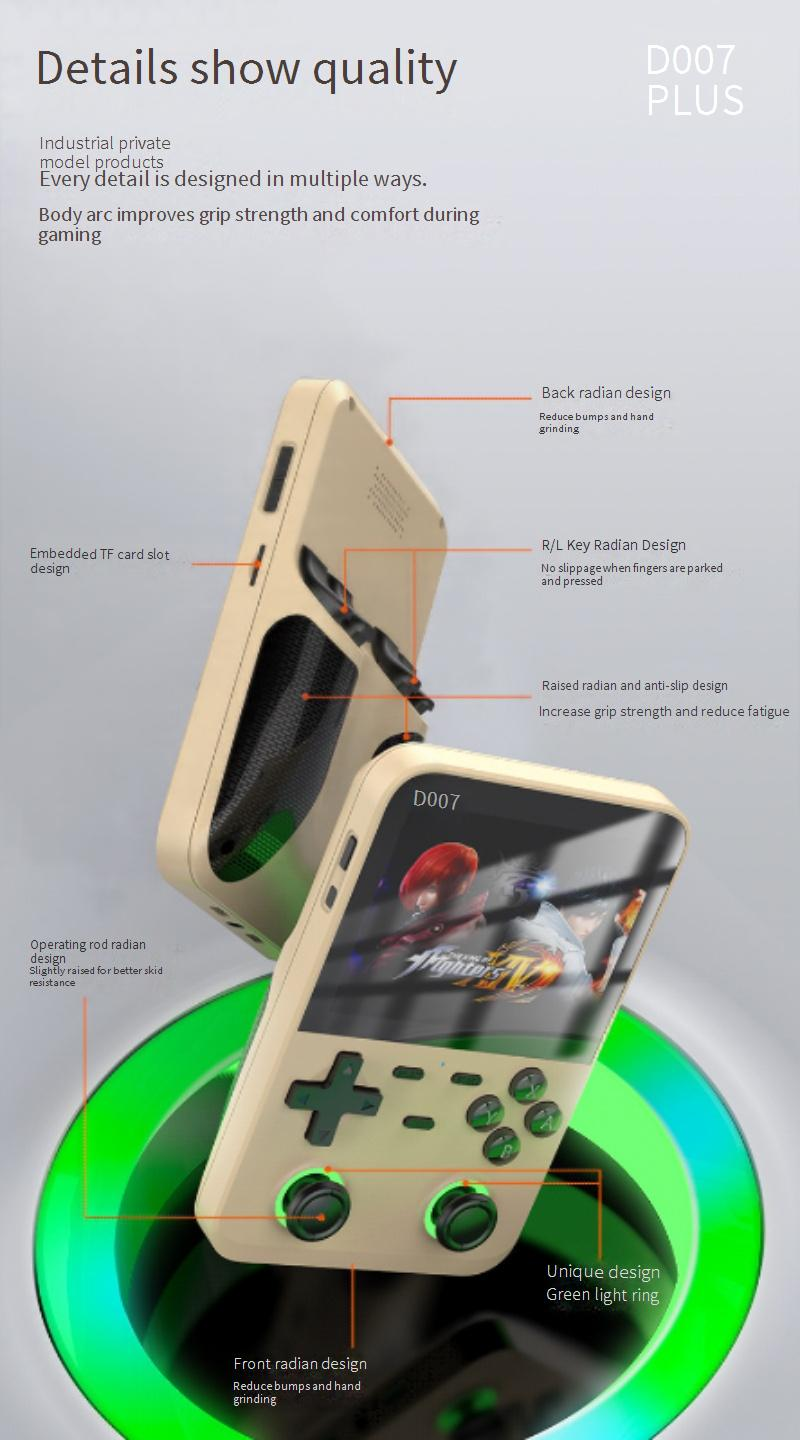 Video Game Consoles D007PLUS Nostalgic Retro Handheld Game Console Android System 3.5 Inch HD Large Screen_voghion.com