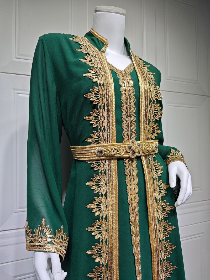 Abito con vita morbida da donna, completo due pezzi Abaya_voghion.com