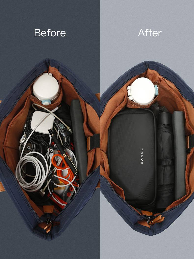 BANGE Charger Digital Accessories Functional Multi Layer Portable Leisure Travel Storage Bag_voghion.com