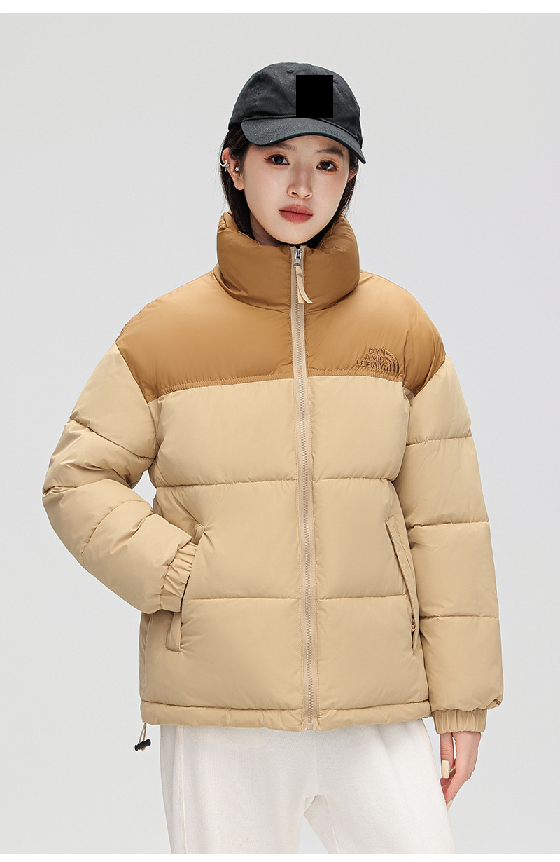 Unisex Color-Block Puffer Jacket - Lightweight Quilted Coat With Relaxed Fit For Men & Women_voghion.com