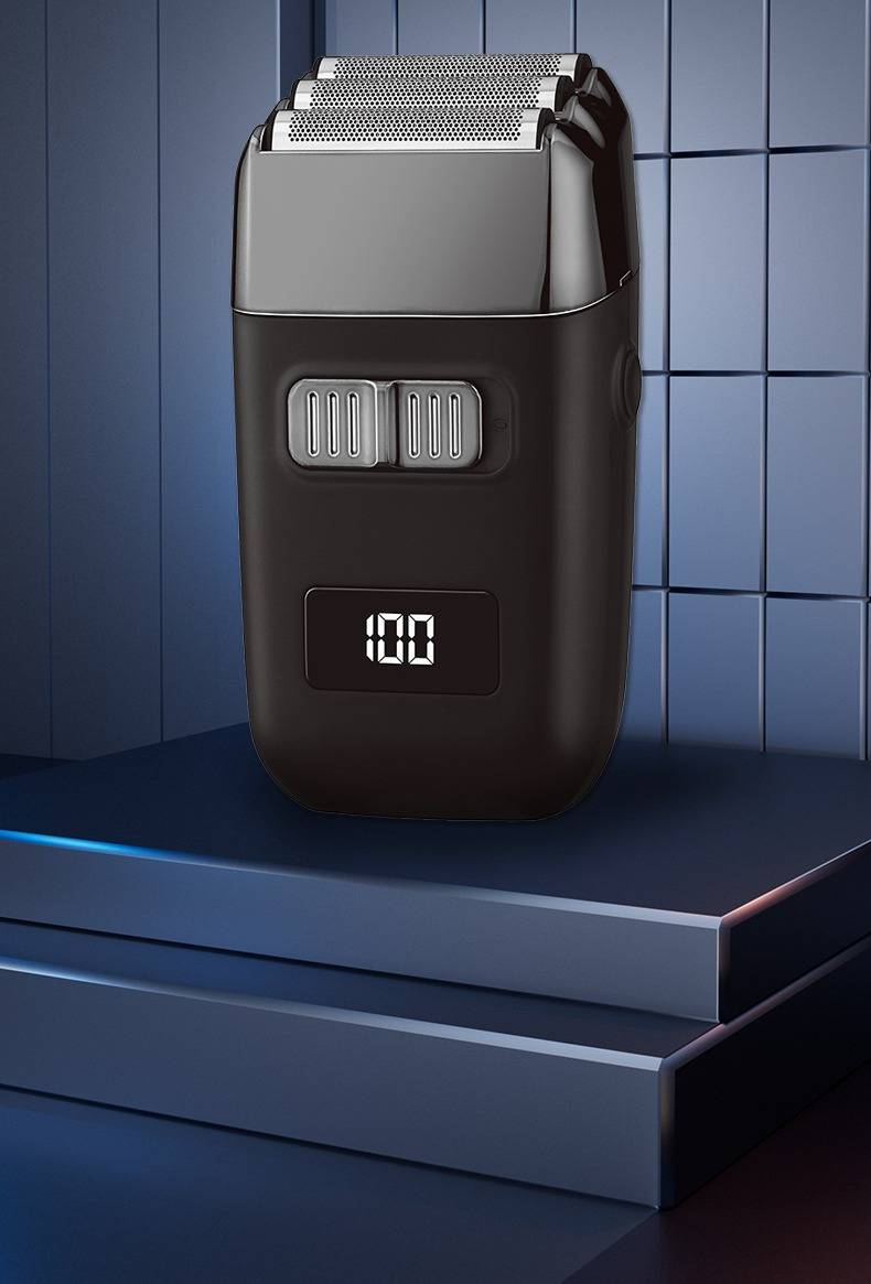 Professioneller 3-Klingen-Elektrorasierer für Männer mit LED-Anzeige, schwebenden Scherköpfen und 90-minütiger Laufzeit – wasserdicht und wiederaufladbar_voghion.com