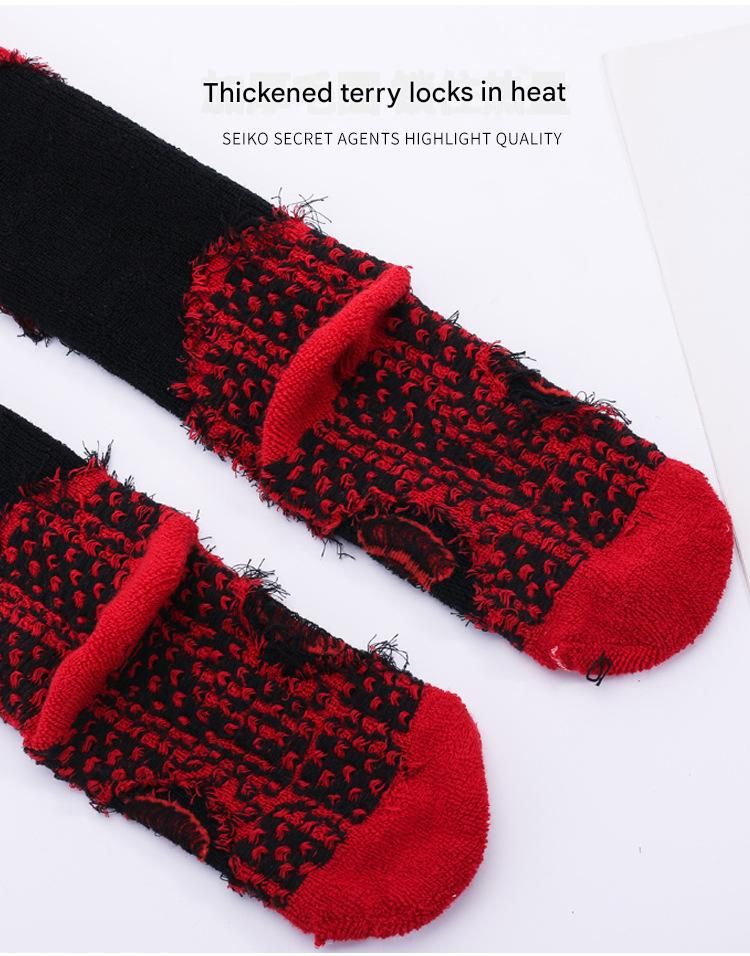 Due paia di calzini di cotone, calzini da sci per bambini, fondo in spugna spessa, asciugamano caldo, tubo lungo, deodorante, calzini per sport invernali_voghion.com