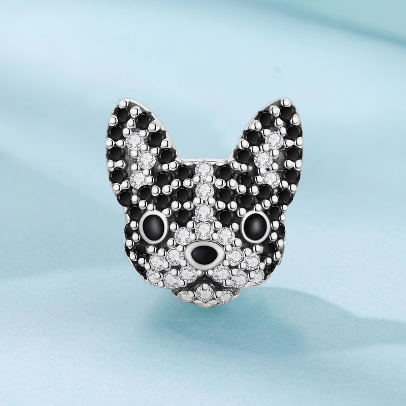 Boston Terrier Charm Sterling Silber Charm, SCC3111_voghion.com