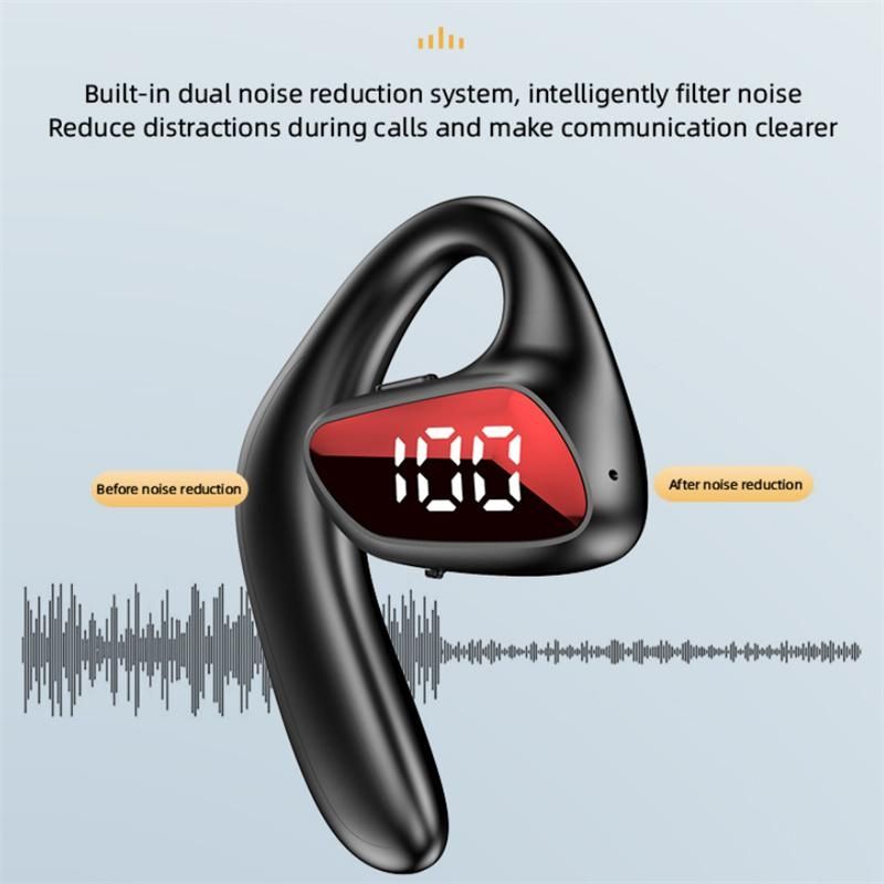 M-K8 Bluetooth Headset Ear Hanging Business Model Air Conduction Earphone(Black)_voghion.com