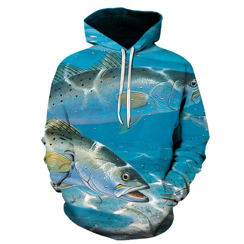 Neu für Männer mit 3D-Digitaldruck-Fischmuster, lässiges Unisex-Kapuzenpullover_voghion.com