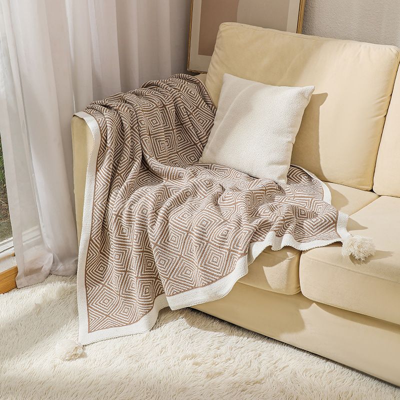 Bohemian Sofa Knit Cover Quilt Air Conditioning Bed End Office Nap Blanket_voghion.com