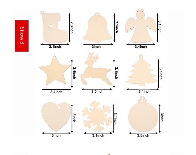 Wooden Crafts Creative Christmas Wood Piece Pendant Home Decorations Hand Painted DIY Props Christmas Tree Accessories_voghion.com