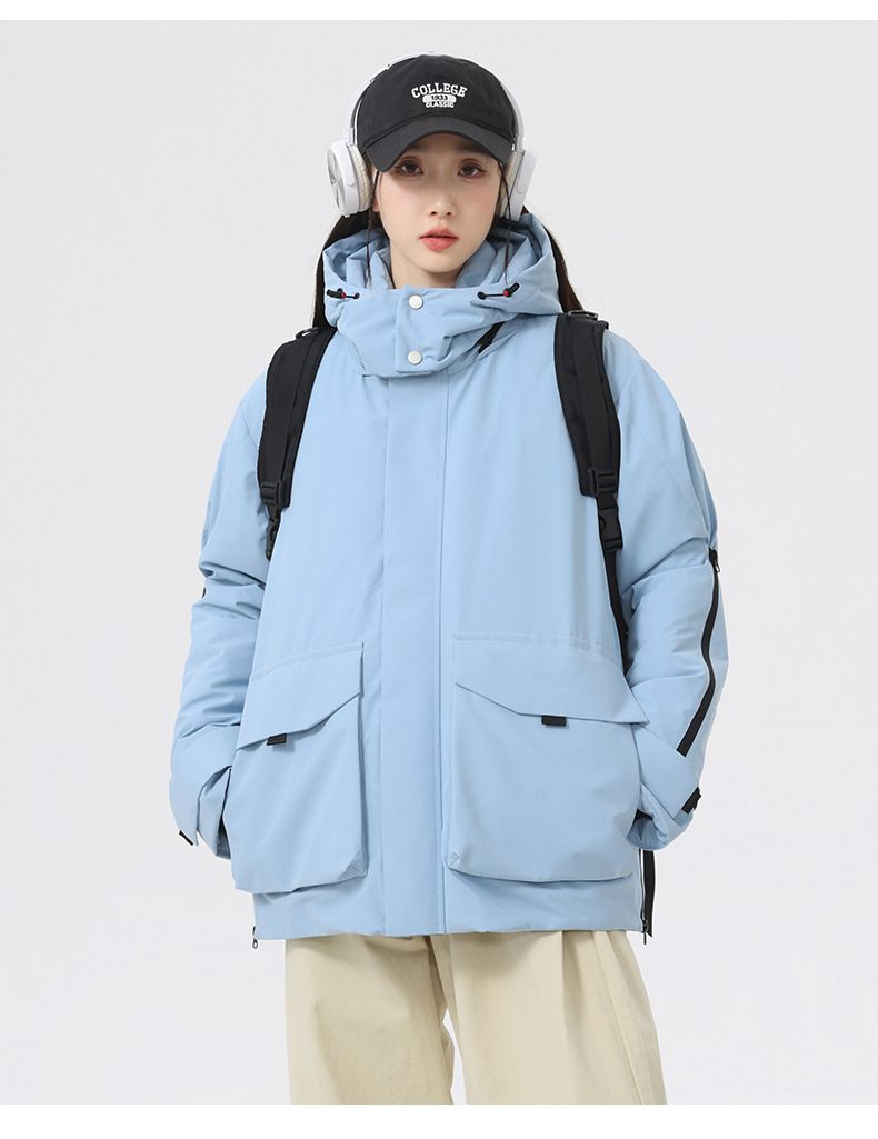 Giacca invernale impermeabile da uomo e da donna con fodera in grafene - Parka con cappuccio e isolamento termico per coppie e attività all'aperto_voghion.com