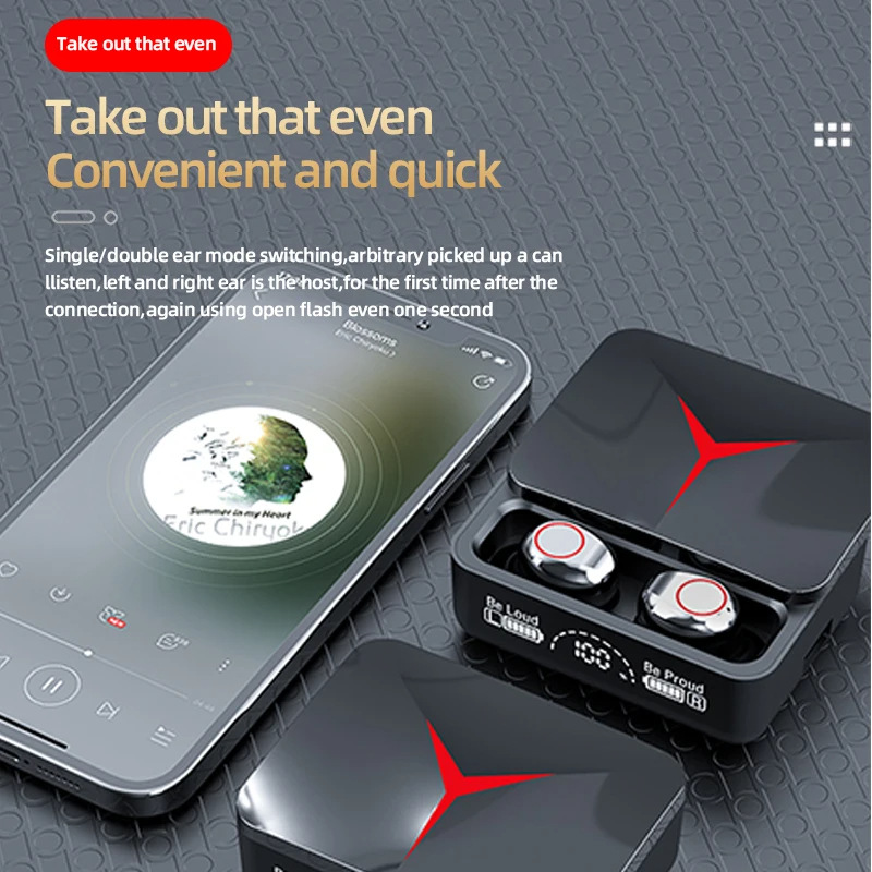 Auricolari sportivi stereo con vera riduzione del rumore wireless M90pro modello privato Bluetooth TWS nell'orecchio_voghion.com