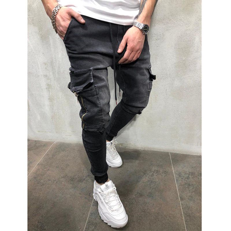 Geeignet für alle Jahreszeiten 2025 Herbst Winter Neue Herren Hip-Hop Washed Casual Jogger Pants mit Kordelzug Jeans K137_voghion.com