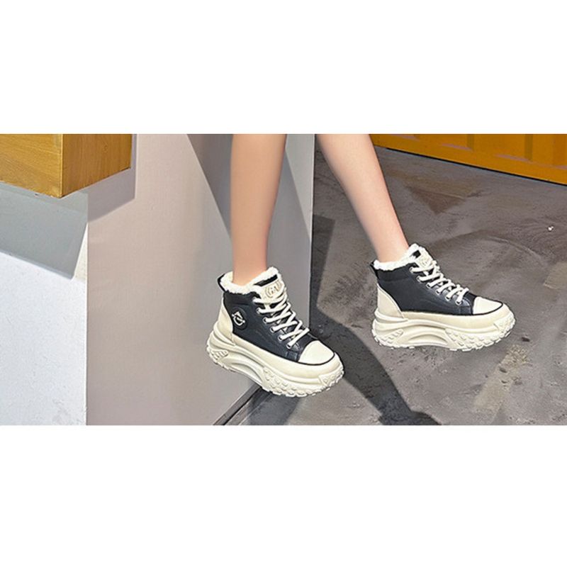 Stivali da neve da donna nuovi, spessi, in velluto, caldi, in cotone, scarpe alte, piccole, bianche_voghion.com