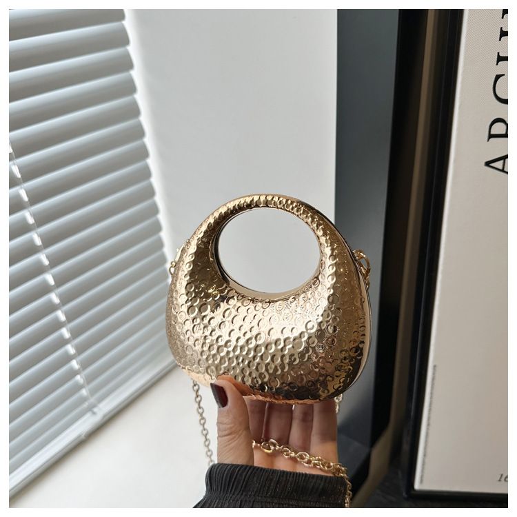 Borsa a tracolla singola con tracolla a catena in acrilico, piccola borsa a mano con catena per banchetti alla moda, da donna, con rossetto, stile nuovo_voghion.com