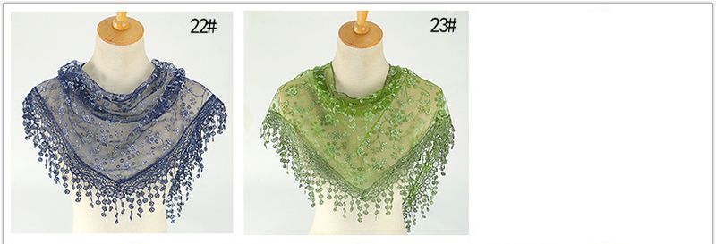 Sciarpa a triangolo classica traspirante in pizzo coreano, tinta unita, edizione coreana, primavera e autunno_voghion.com