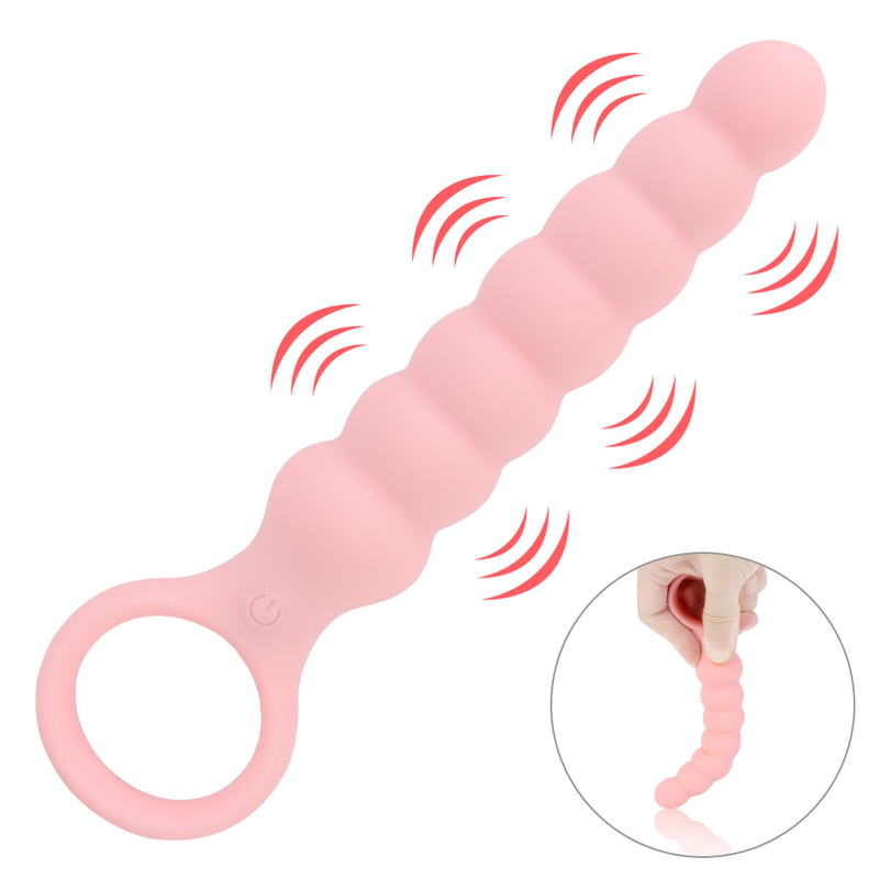 Stimolatore della prostata a 10 frequenze, plug anale per uomo, massaggiatore anale, anello di trazione, perline anali, vibratore impermeabile_voghion.com
