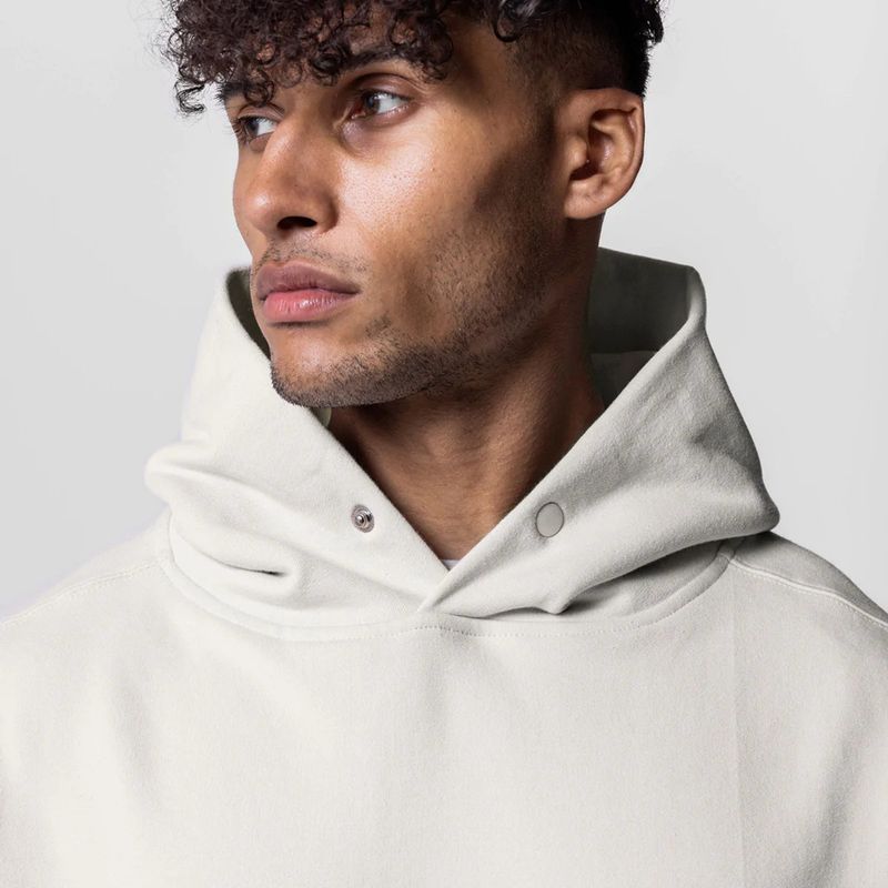 Schwerer Kapuzenpullover für Herren – Übergroße Passform, Design mit überschnittenen Schultern, Baumwollmischgewebe für Fitnessstudio, Laufen und Freizeit_voghion.com