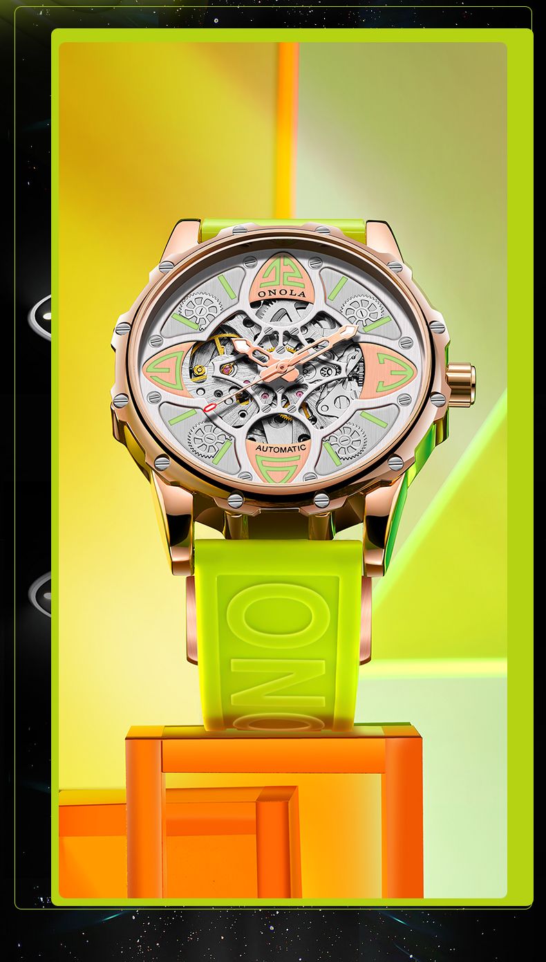 Men's Watch ONOLA Fashion High-quality Hollow Full-automatic Nical Watches Men Waterproof Silicon Tape Wristwatch_voghion.com