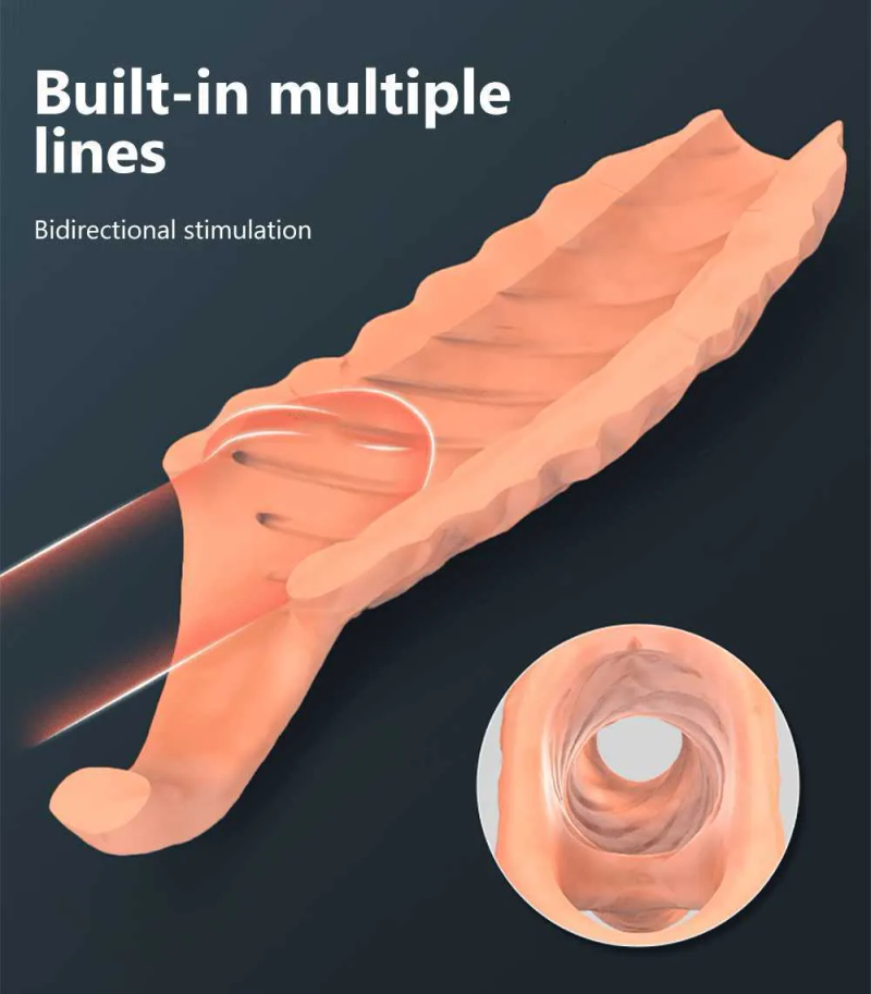 Toy Massager Sex Reusable Extender Sleeve Delay Ejaculation Ring Enlargement Erection Toy for Men Produc_voghion.com