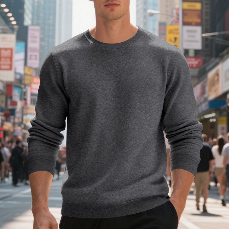 Schweres Herren-Sweatshirt mit Rundhalsausschnitt – Übergroße, lässige Alternative zum Kapuzenpullover (S–XXXL, 250 g/m² Polyester)_voghion.com