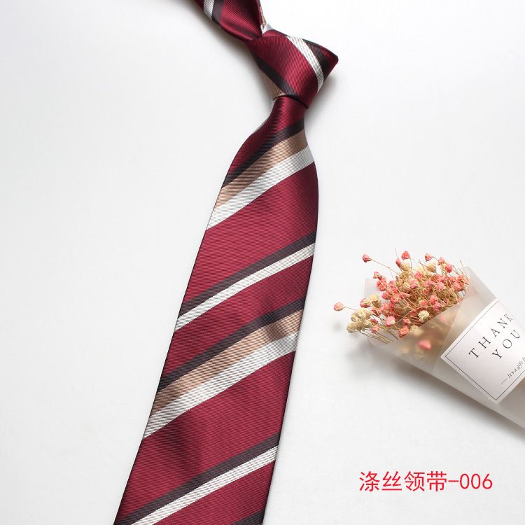 Shengzhou Direct Men's Trendy 8cm Business Formal Casual Work Striped Red Hand-Tied Tie_voghion.com