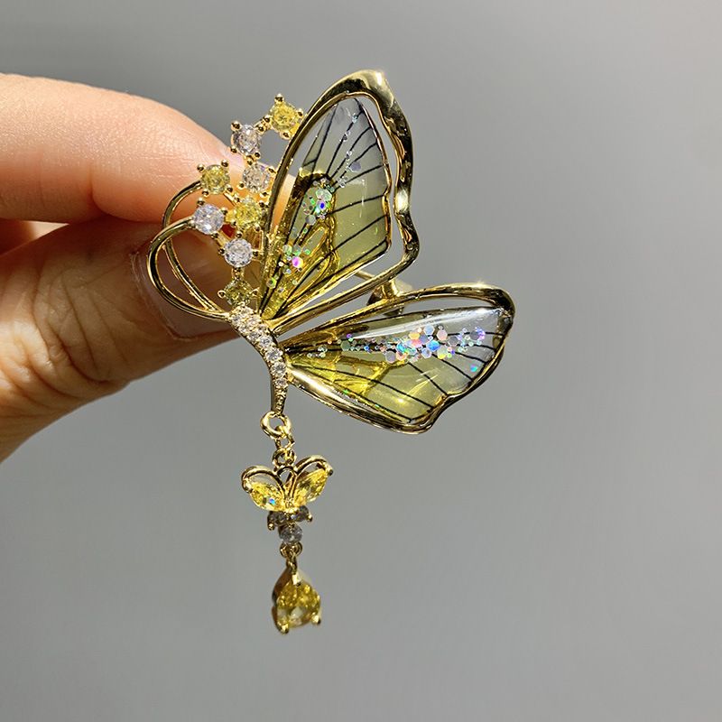 Broche de mariposa caprichoso: elegante diseño de insecto alado para camisas, blusas y chaquetas (varios colores disponibles). Decoración para camisas._voghion.com