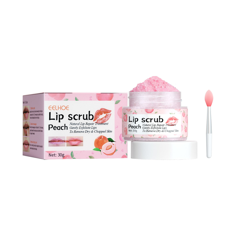 EELHOE Pfirsich-Peeling zur Reduzierung von Lippenfältchen, Entfernung abgestorbener Haut, für strahlende, feuchtigkeitsspendende und pflegende Lippen_voghion.com