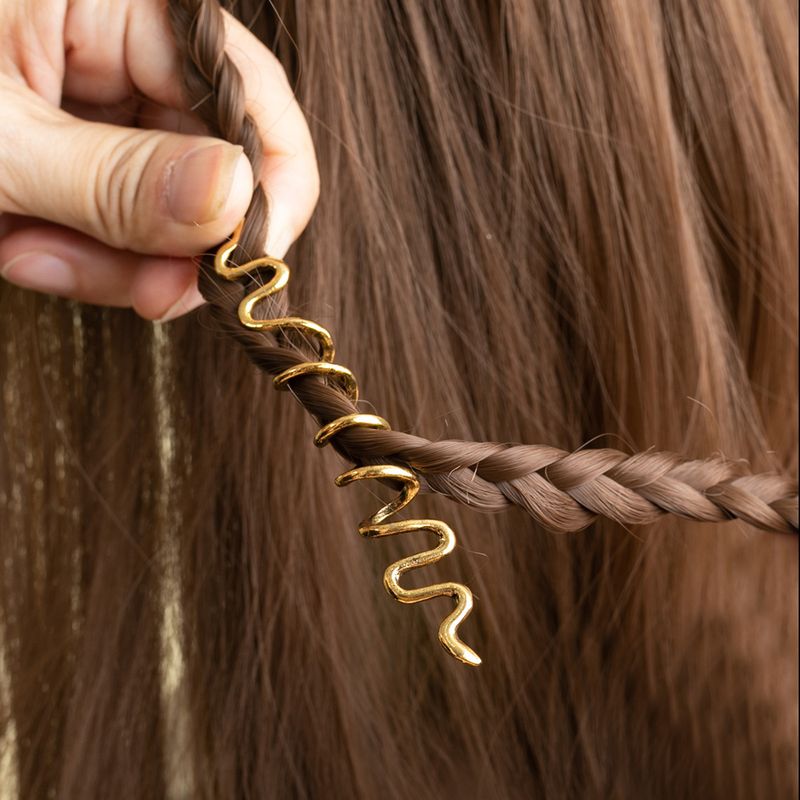 Haarspangen im keltischen Knoten-Ethno-Stil mit rotierender Spirale und Schlangenform aus galvanisierter Legierung, Retro-Haarschmuck_voghion.com