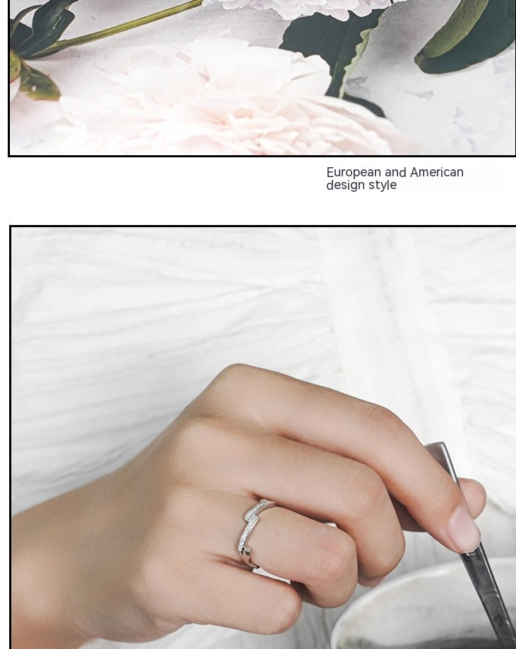 Live irregular fashion trend, minimalist set with zircon full diamond S silver women's ring_voghion.com