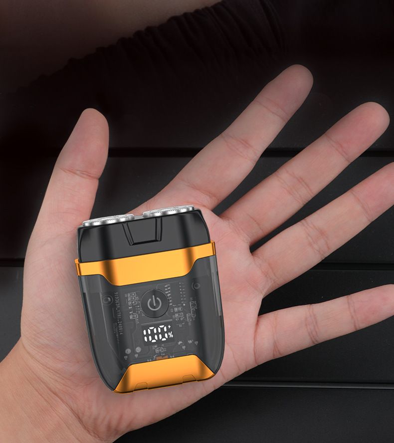 Transparent Mini Electric Shaver For Men With Magnetic Display - Portable USB Rechargeable Razor With Floating Heads_voghion.com