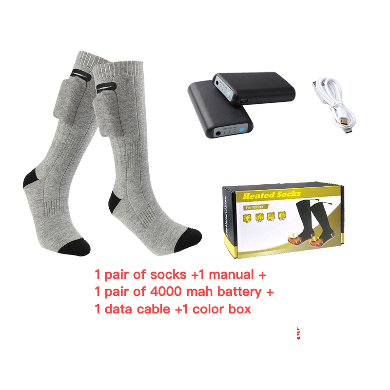 Piiriülesed nutikad elektrisoojendussokid, pika toruga soojad sokid, USB temperatuuriga reguleeritava elektriküttesokid, soojendussokid_voghion.com