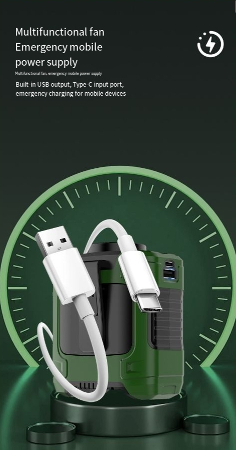 New style waist hanging small fan portable small air conditioner outdoor construction site camping flashlight long battery life waist hanging fan_voghion.com