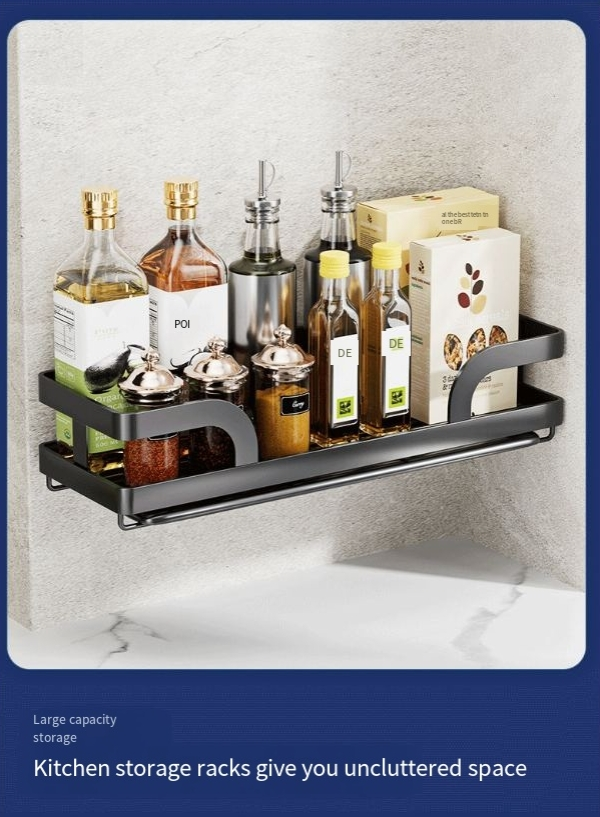 Estante de almacenamiento de cocina, estante de almacenamiento sin perforaciones, estante para condimentos montado en la pared, canasta de drenaje para el hogar, artefacto para fregadero_voghion.com