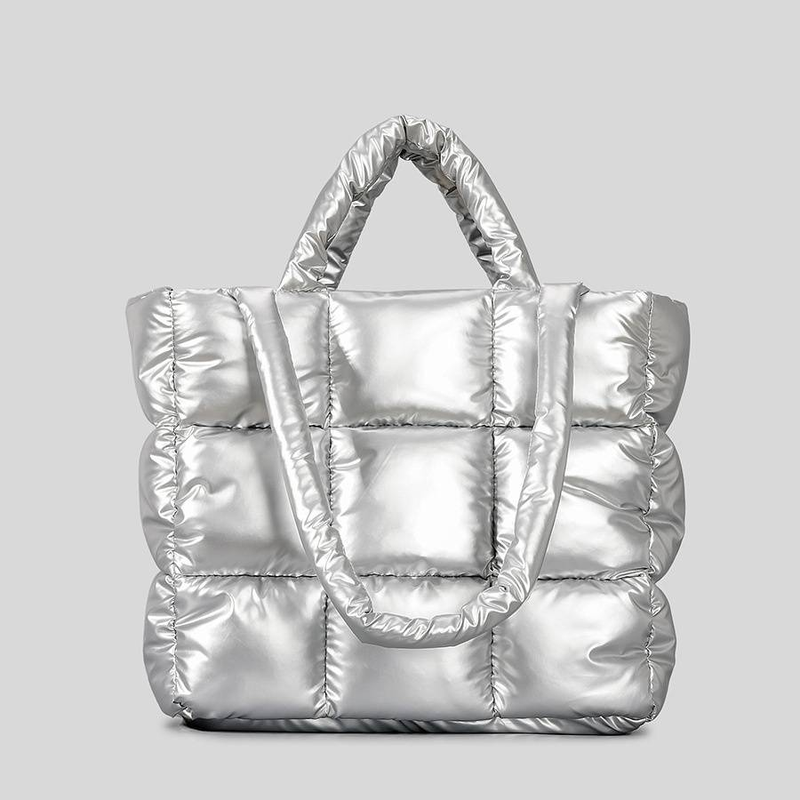 Borse da donna Borsa a tracolla trapuntata a quadri per tutte le occasioni Borsa a tracolla morbida invernale Borsa a tracolla in nylon di grande capacità Borsa a nuvola_voghion.com