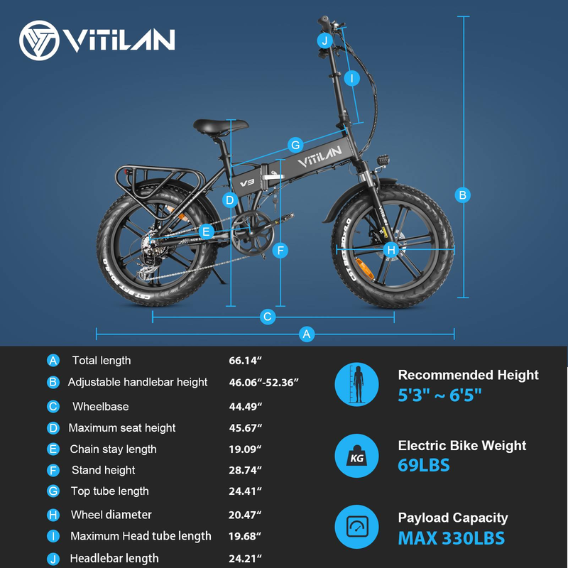 Skládací pneumatiky Vitilan V3 2.0 pro dospělé terénní elektrokolo_voghion.com