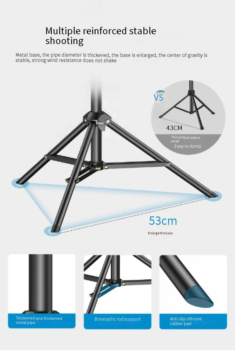 Camera & Photo outdoor mobile phone live broadcast with pan tilt travel shooting SLR portable professional floor selfie stick tripod_voghion.com