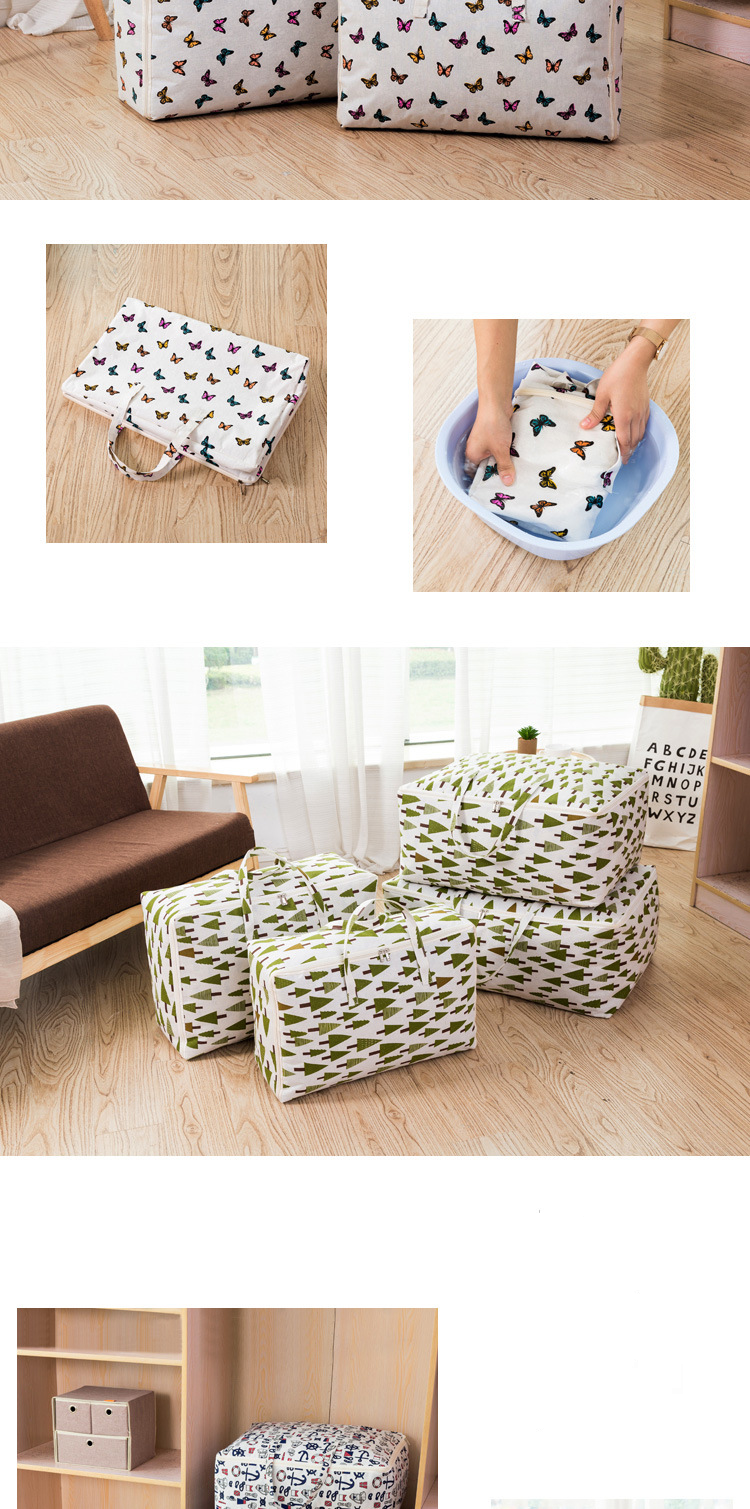Home Storage & Organization Cotton And Linen Printed Quilt Packing Bag Storage Box Moisture Proof And Insect Proof Fabric Clothing Soft Storage Bag_voghion.com
