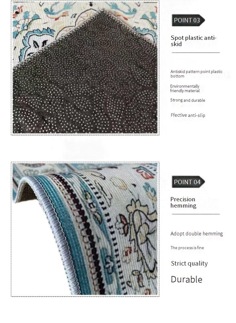 Retro Teppich Ethno-Stil Wohnzimmer Teppich Land Sofa Couchtisch Schlafzimmer Nachttisch Decke_voghion.com