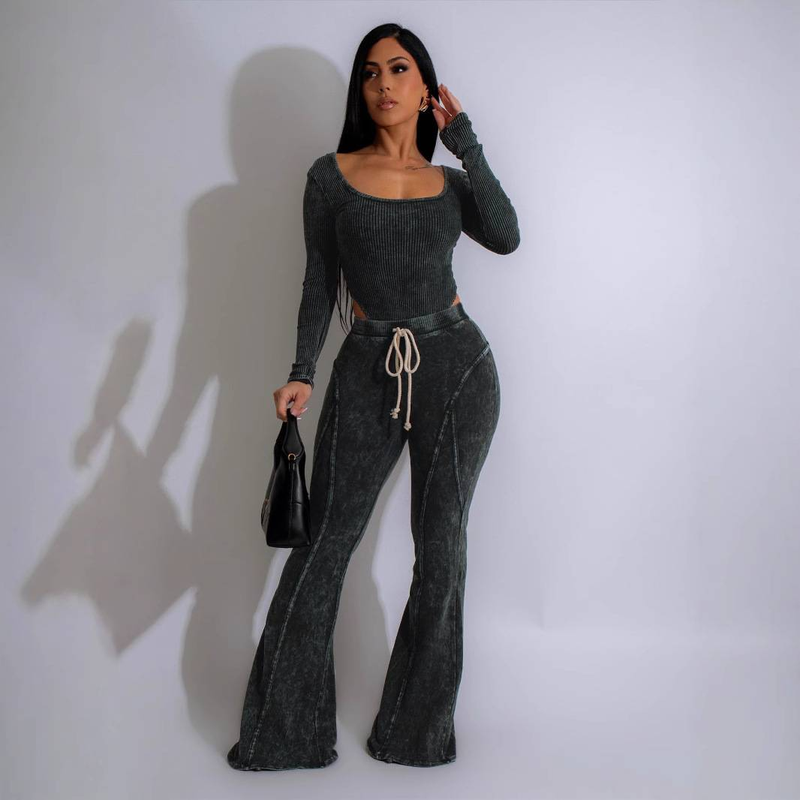 Sexy Bodysuit- und Leggings-Set für Damen – Winter-Fitnessstudio-Outfit, dehnbarer Workout-Jumpsuit mit hoher Taille_voghion.com