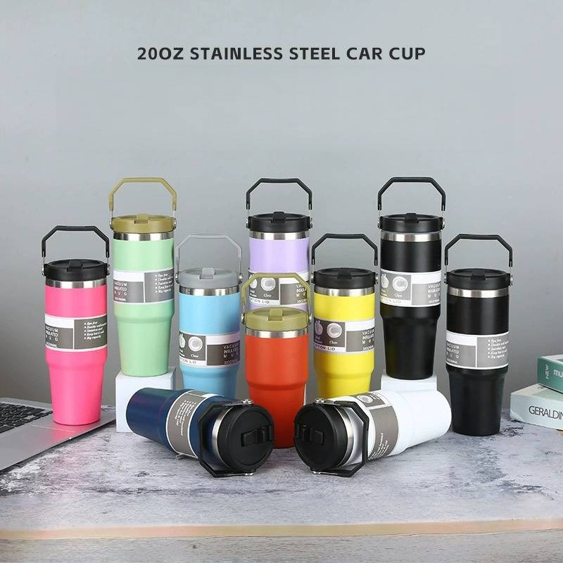 30oz/20oz Edelstahl-Vakuumisolierter Becher mit Henkel und Strohhalm – Auslaufsicherer Reisebecher für heiße/kalte Getränke, für den Einsatz im Büro und im Freien_voghion.com