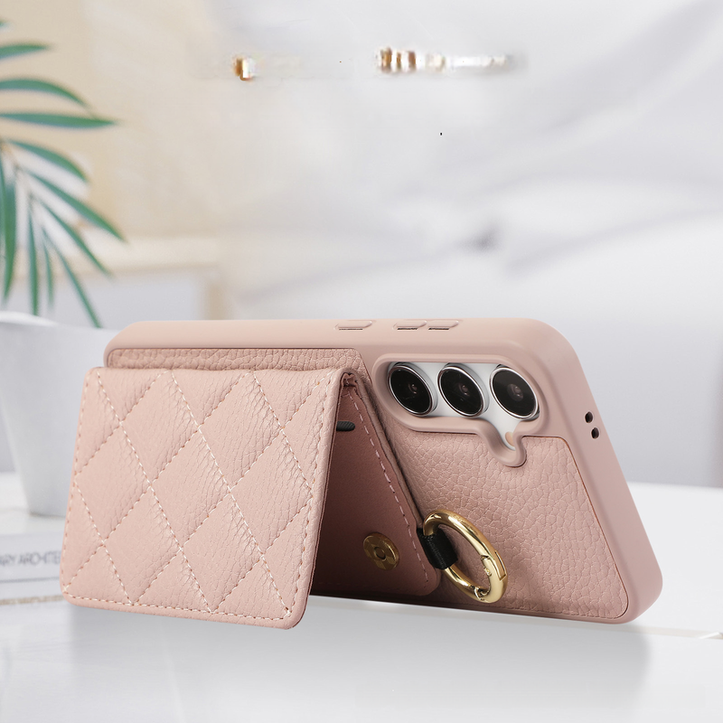 Suitable For Samsung S25 Ultra Crossbody Mobile Phone Case Card Insertion S24 S25 Edge Small Card Holder Protective Cover_voghion.com