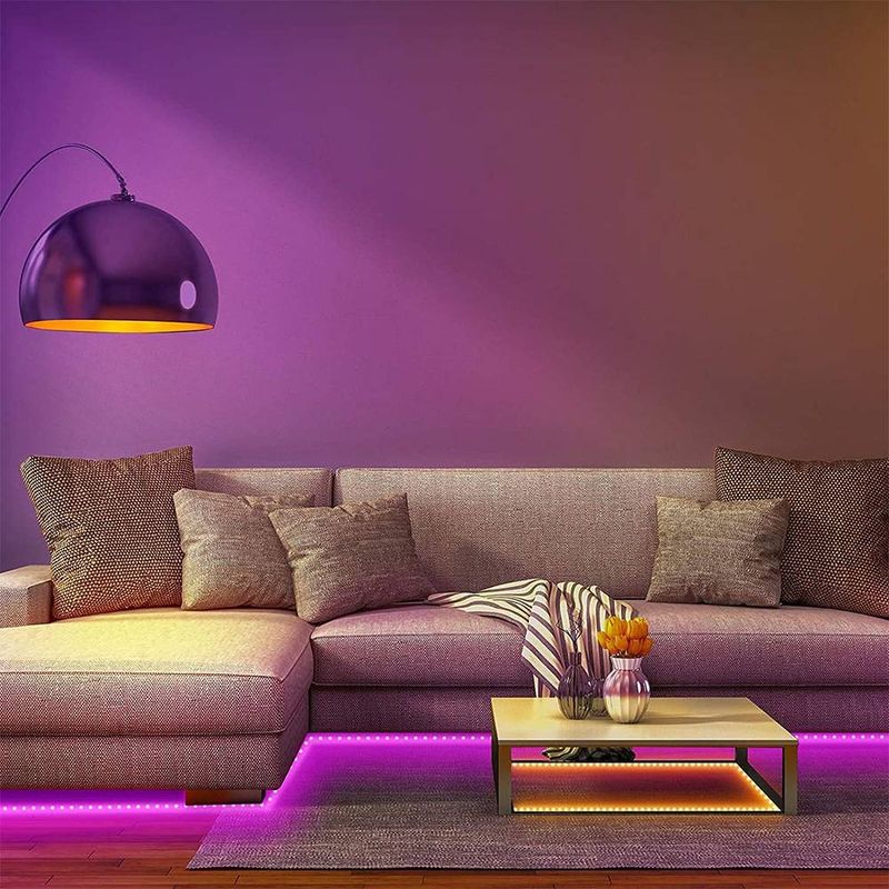 Tira de luces LED RGB de 24 V con Bluetooth e infrarrojos, 16 LED/metro, control inteligente por aplicación para fiestas, decoración del hogar, iluminación interior, Halloween y Navidad._voghion.com