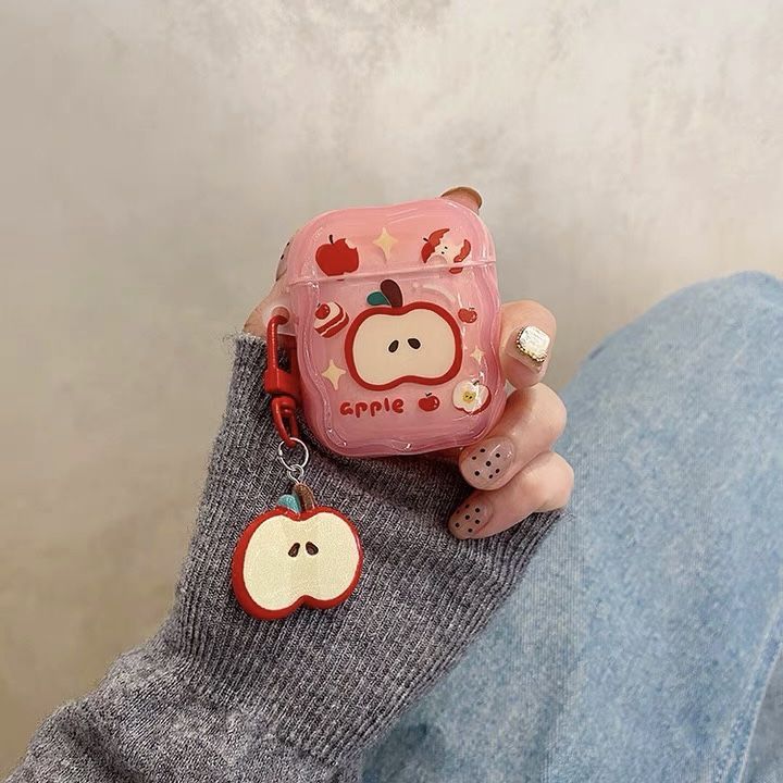 Custodia Ins Fun Red Apple AirPods Pro - Custodia per auricolari Apple - AirPods 1a/2a/3a generazione_voghion.com