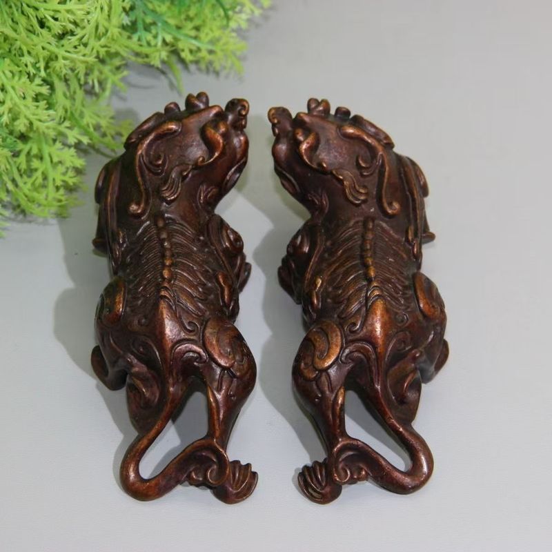 A Pair Of Ancient Beast "phoenix" Figurines For Warding Off Evil Spirits And Attracting Wealth, As Well As For Good Fortune In The Home._voghion.com