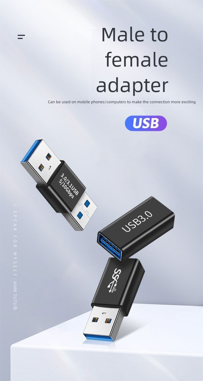 3C Digital Dual Type Male Adapter Data Cable Extension USB 3.0 To Female C Laptop Charger_voghion.com